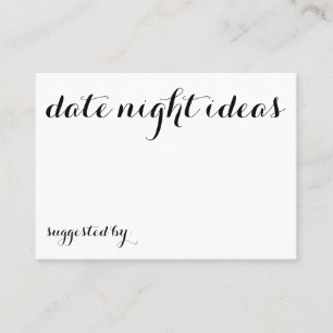 Idées de nuit de date suggérées par des cartes