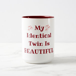 ***IDENTICAL TWIN** IS BEAUTIFUL MUG W/ HEARTS