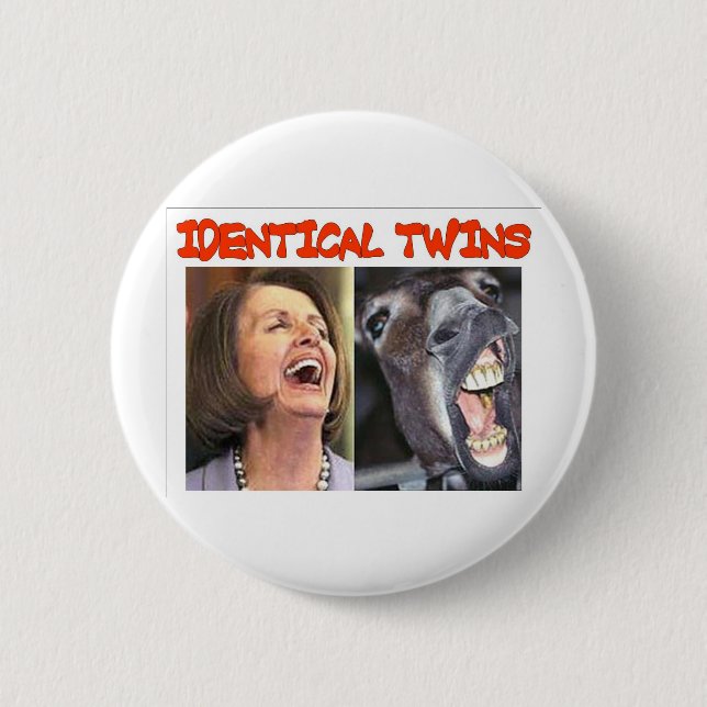 IDENTICAL TWINS 2 INCH ROUND BUTTON (Front)