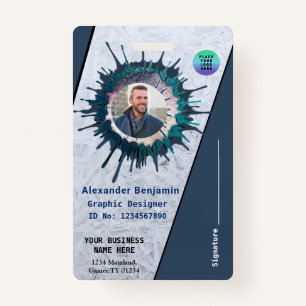 Identification Id Card Employee Photo Logo Custom Badge
