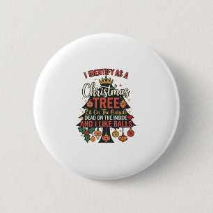 Identify As Christmas Tree Crown Balls 2 Inch Round Button