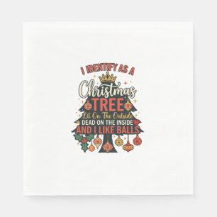 Identify As Christmas Tree Crown Balls Napkin