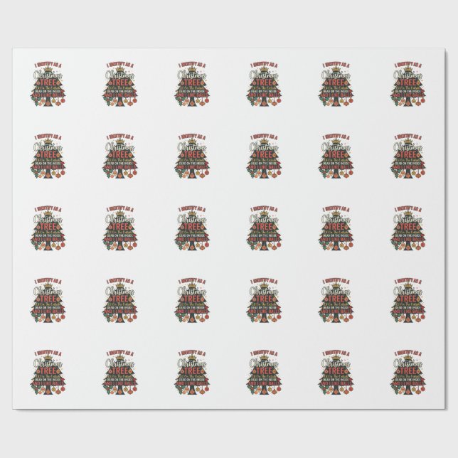 Identify As Christmas Tree Crown Balls Wrapping Paper (Flat)