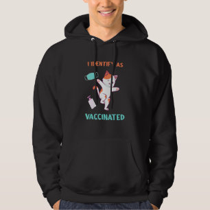 Identify As Vaccinated Cat Throwing Face Mask And  Hoodie