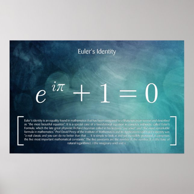 Identité d'Euler - Poster Math (Devant)
