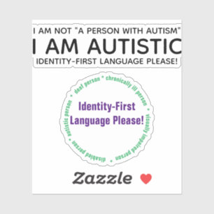 Identity-First Autism Custom-Cut Vinyl Sticker