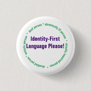 Identity First Language 1 Inch Round Button