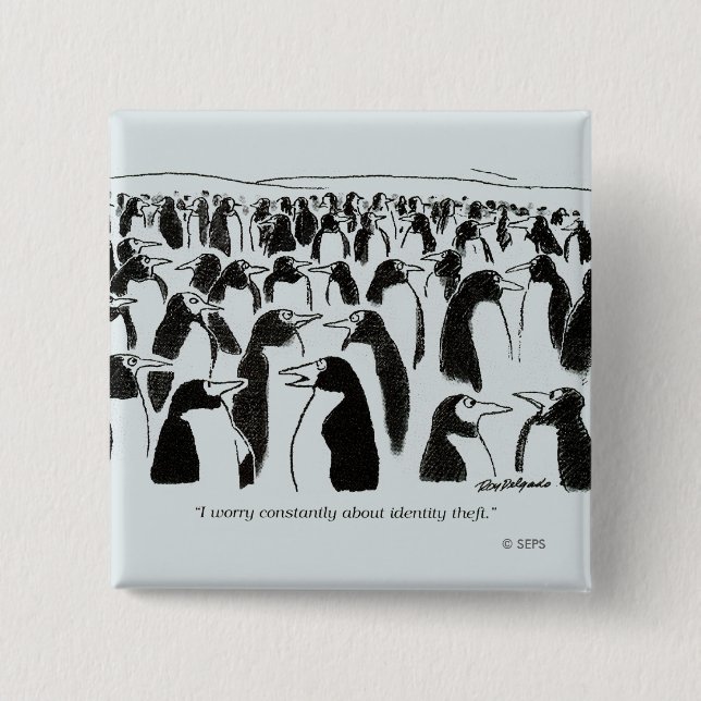 Identity Theft 2 Inch Square Button (Front)