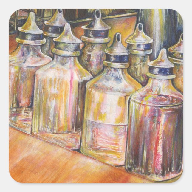 Ideography of Golden Light Square Sticker (Front)