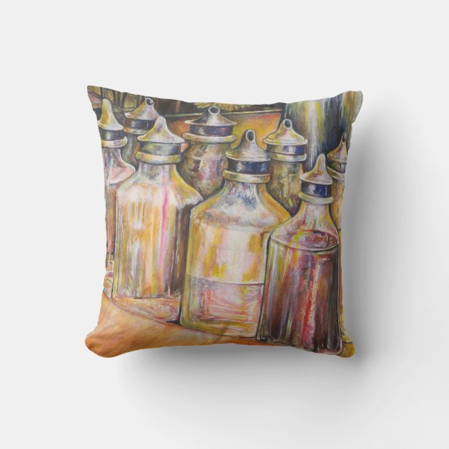 Ideography of Golden Light Throw Pillow (Front)