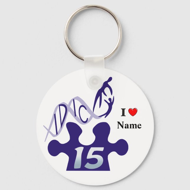 IDIC15 Love Blue Puzzle Keychain Customize Dup15q (Front)