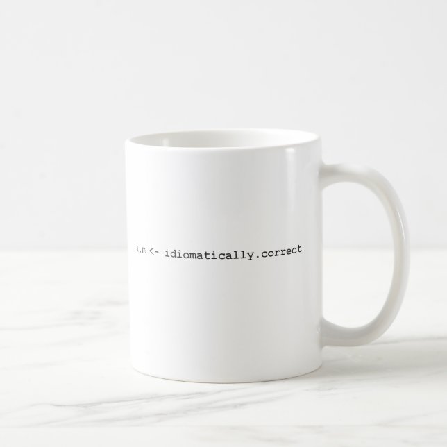 Idiomatically Correct R Programming Mug (Right)