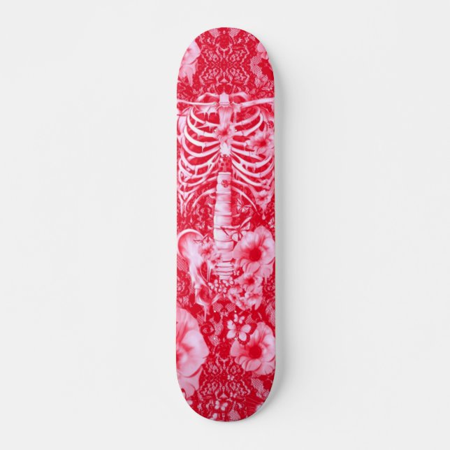 Idiopathic Idiot floral lace skeleton Skateboard (Front)