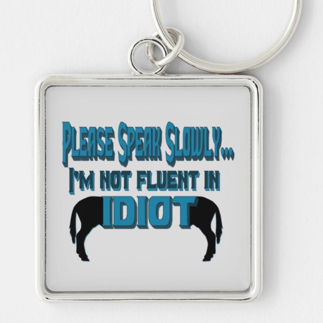 Idiot Sarcasm Humour Key Chain (Front)