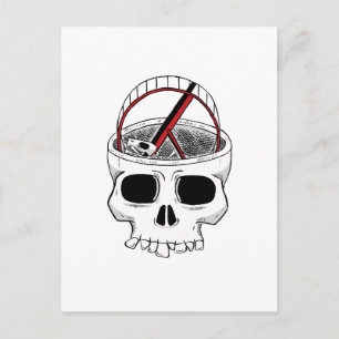 Idiot skull postcard