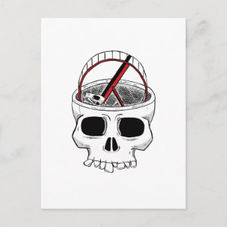 Idiot skull postcard