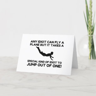 IDIOT SKYDIVING HOLIDAY CARD