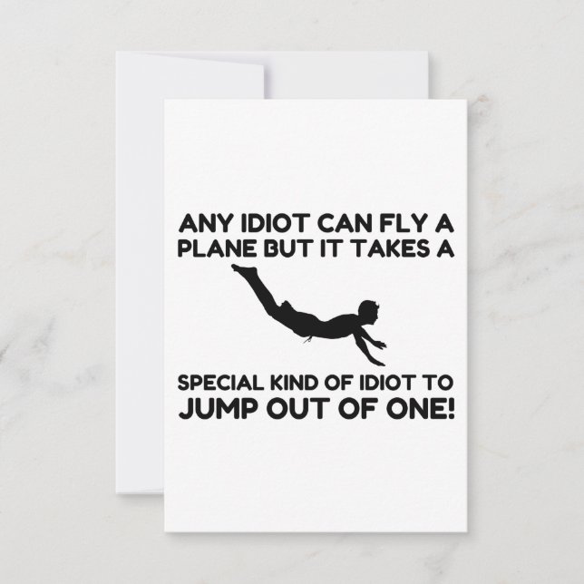 IDIOT SKYDIVING THANK YOU CARD (Front)