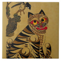 Idiot Tiger and Scolding Magpie Korean Minhwa