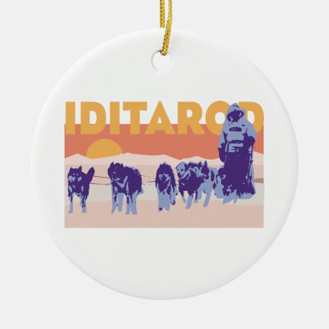Iditarod Race Ceramic Ornament (Front)