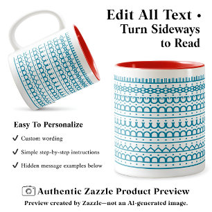 IDK IDC IDGAF Hidden Message Funny Sarcastic Aqua Two-Tone Coffee Mug