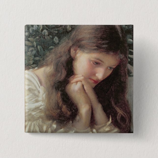 Idle Tears (w/c on paper) 2 Inch Square Button (Front)