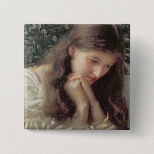 Idle Tears (w/c on paper) 2 Inch Square Button