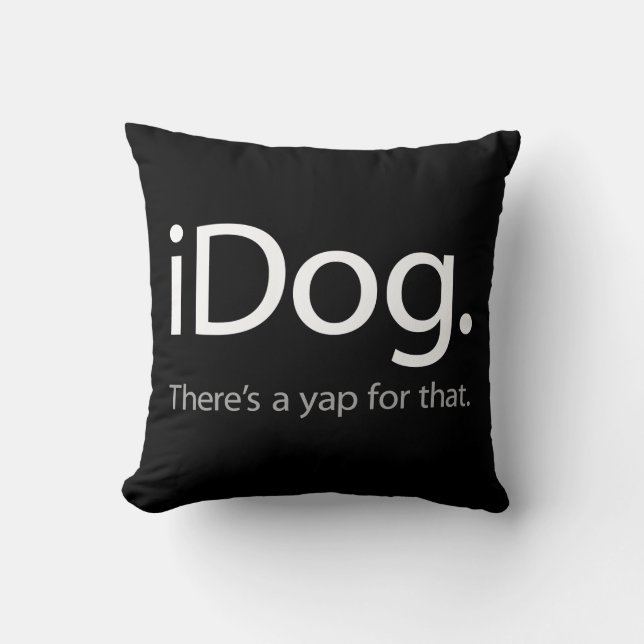 iDog-white.ai Throw Pillow (Front)