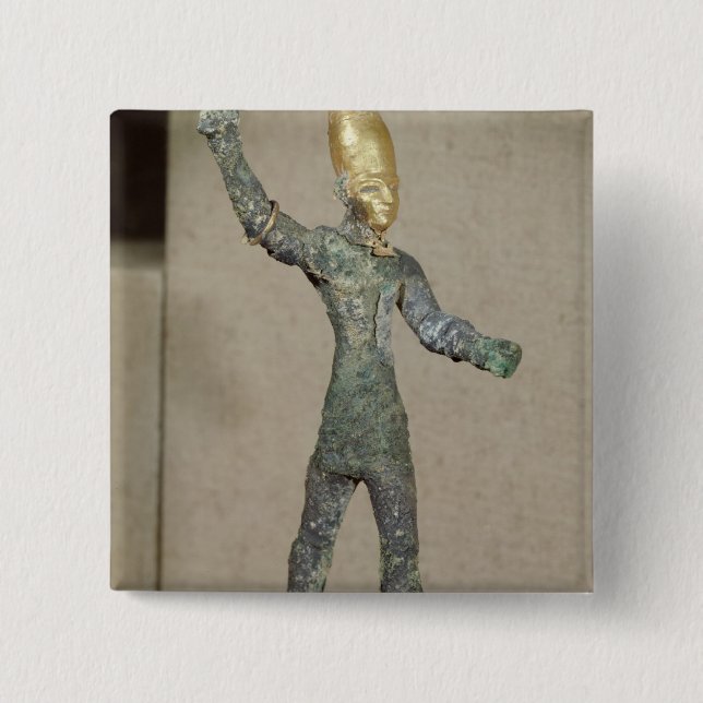 Idol of the god Baal, from Ugarit, Syria 2 Inch Square Button (Front)