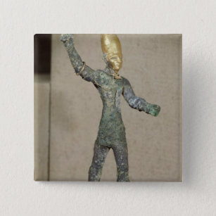 Idol of the god Baal, from Ugarit, Syria 2 Inch Square Button