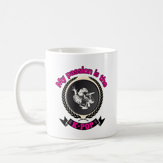 Idol Singing Passion KPop Music Fan Art Design Coffee Mug (Left)
