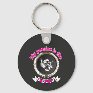 Idol Singing Passion KPop Music Fan Art Design Keychain