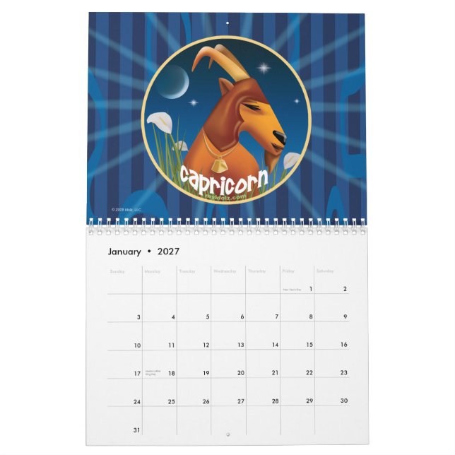 Idolz Zodiac Circle Calendar (Jan 2027)