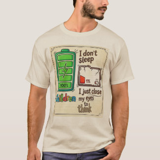 Idon't sleep i just close my eyes to think t-shirt