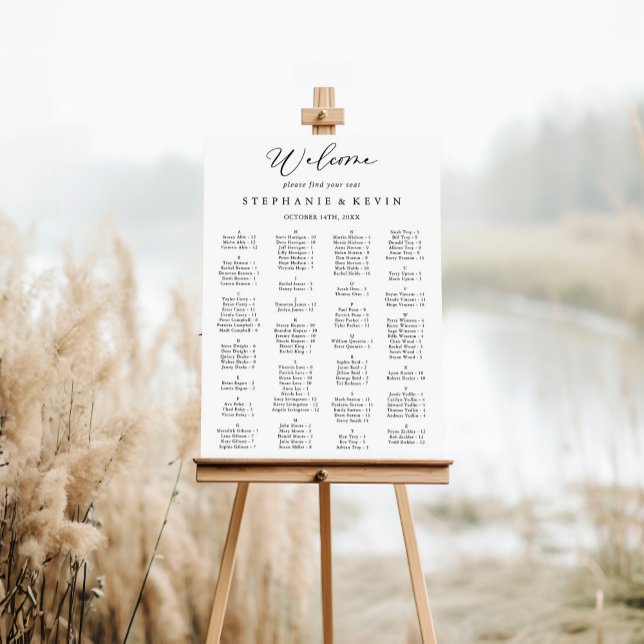 Idyllic Calligraphy Alphabetical Seating Chart (Creator Uploaded)