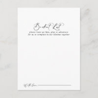 Idyllic Calligraphy Wedding Bucket List Cards