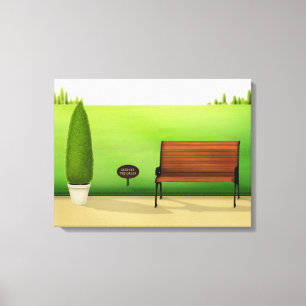 Idyllic Park Scene with "Keep Off the Grass" Sign