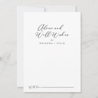 Idyllic Stylish Calligraphy Wedding Well Wishes