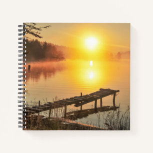 Idyllic Sunrise   Misty Mountain Lake, Bulgaria Notebook