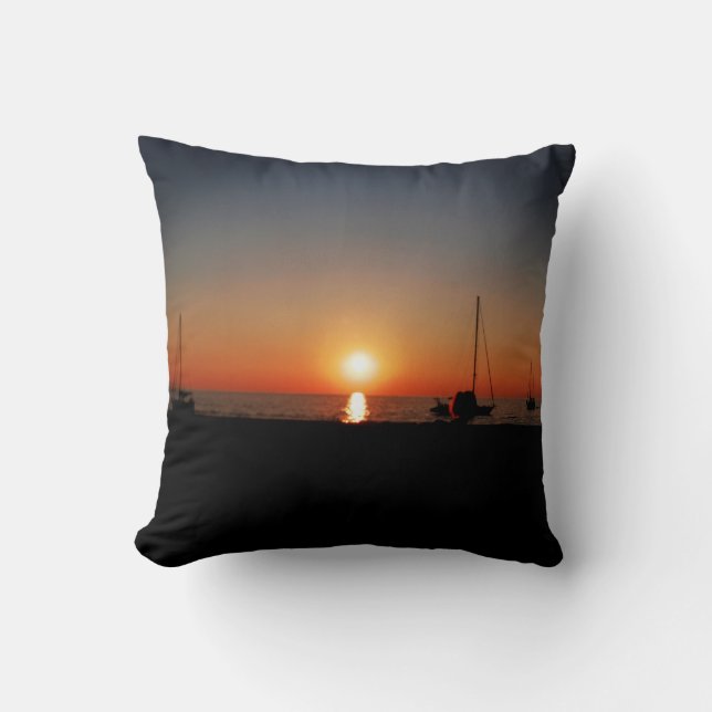 Idyllic Sunset Nature Photography Throw Pillow (Front)