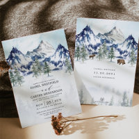 Idyllic Watercolor Mountain Winter Forest Wedding