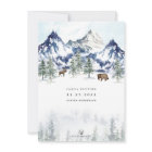 Idyllic Watercolor Mountain Winter Forest Wedding