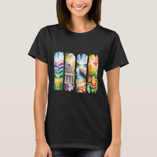 Idyllic watercolor summer landscape scenes T-Shirt