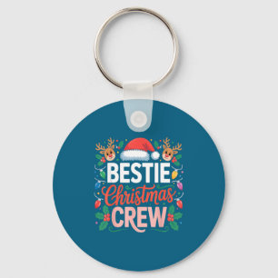 Ie Christmas Crew Santa Hat Holiday Art Matching F Keychain