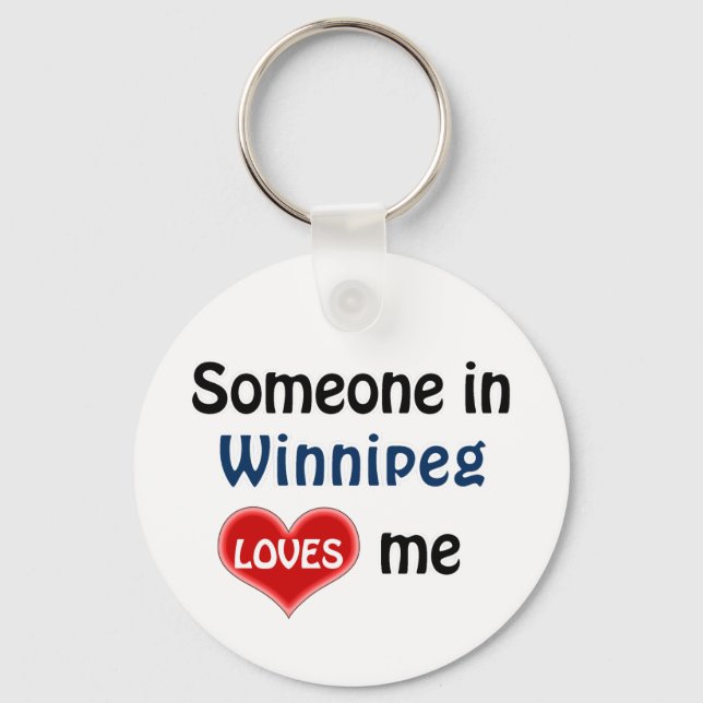 Iemand in Winnipeg houdt van me Keychain (Front)