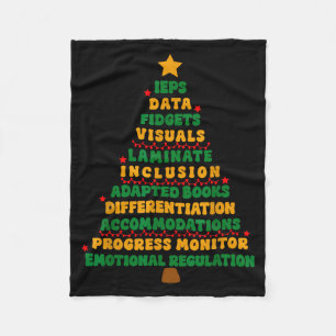 Ieps Teacher Christmas Tree Special Education Sped Fleece Blanket