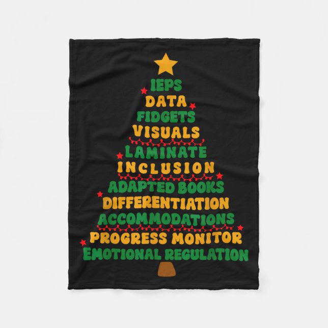Ieps Teacher Christmas Tree Special Education Sped Fleece Blanket (Front)