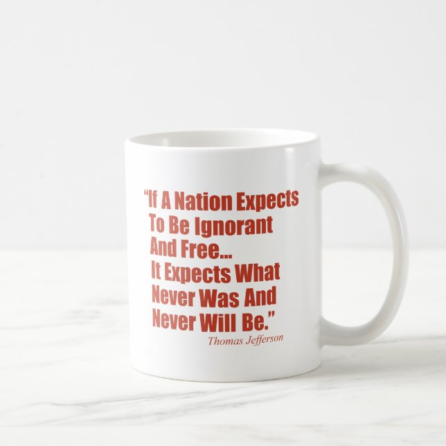 If a Nation Expect to be Ignorant and Free... Coffee Mug (Right)