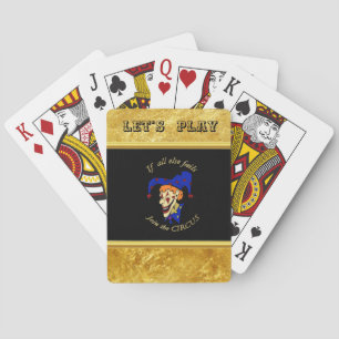 If all else fails join the circus blue foil design playing cards