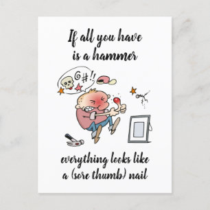 If All You Have Is A Hammer Cartoon Holiday Postcard